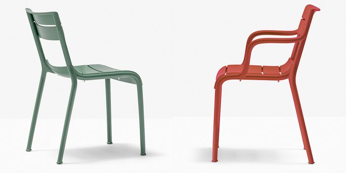 Green and red stacking chair