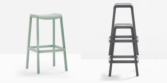 Green commercial plastic stool