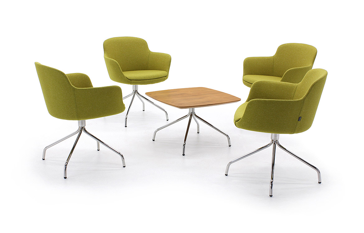 Green meeting table black legs