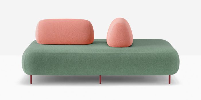 Green and pink office sofas