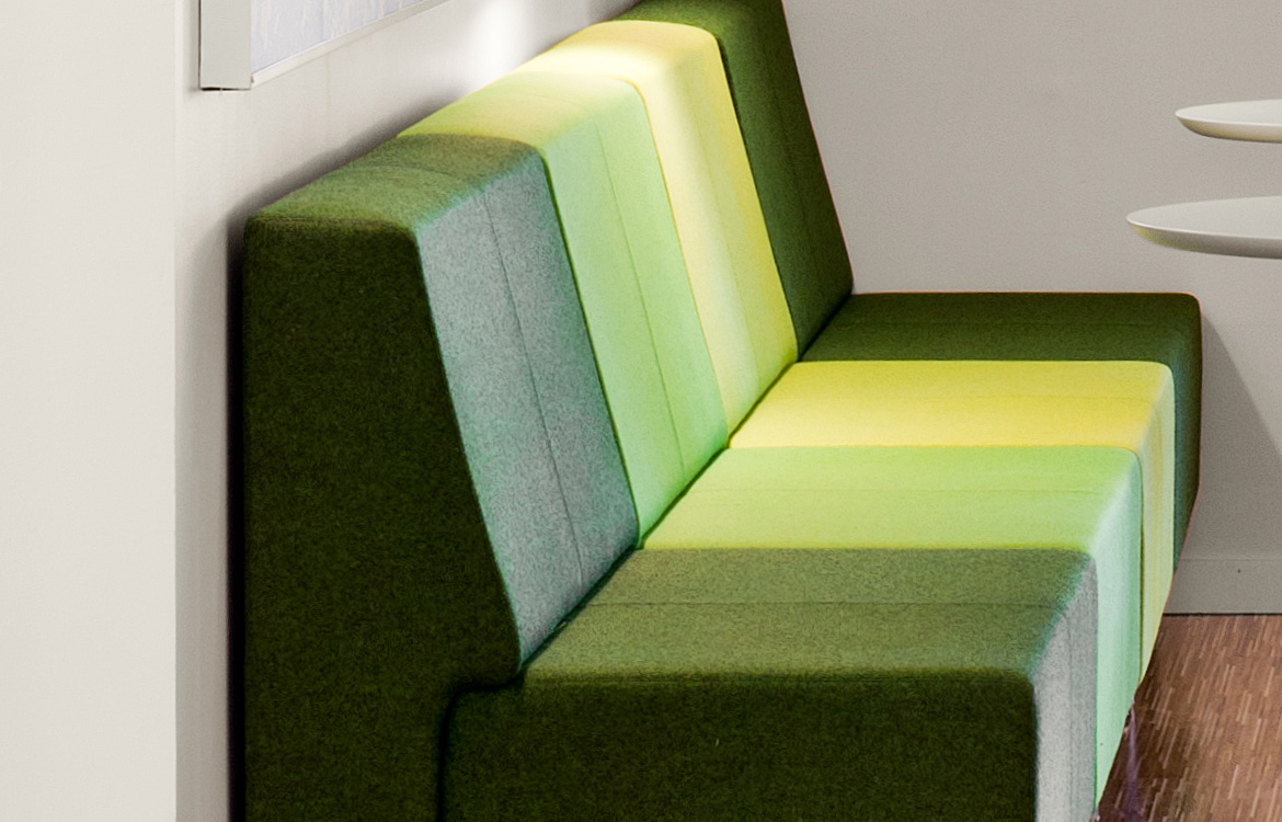 Green stripey sofa