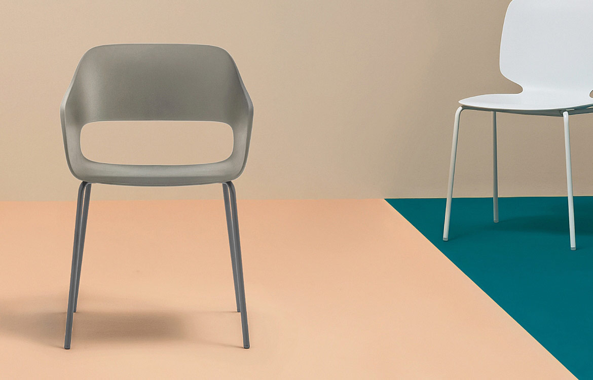 Grey cafe chair Pedrali
