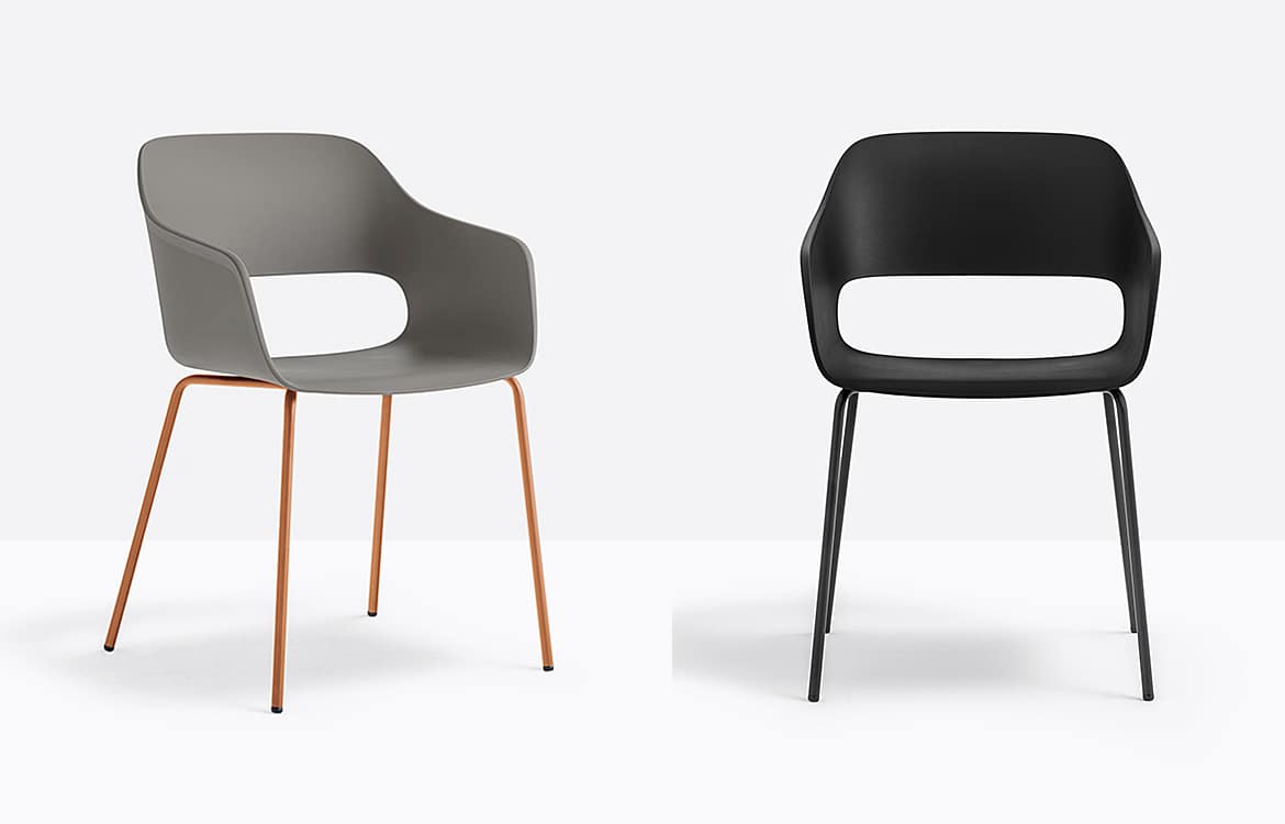 Grey red cafe chair