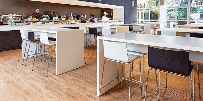 Pedrali Kuadra white canteen stool