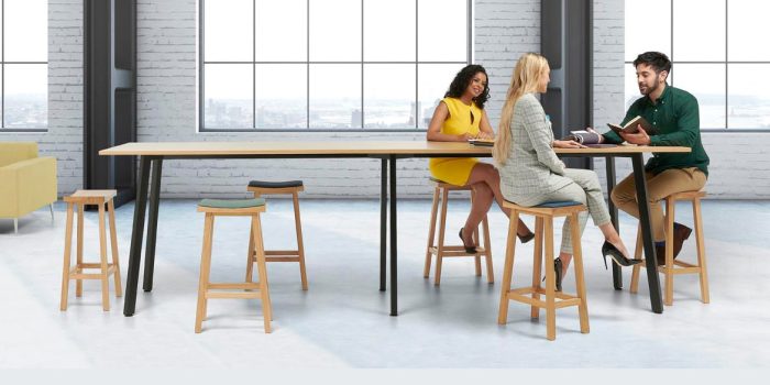 High study table with stools