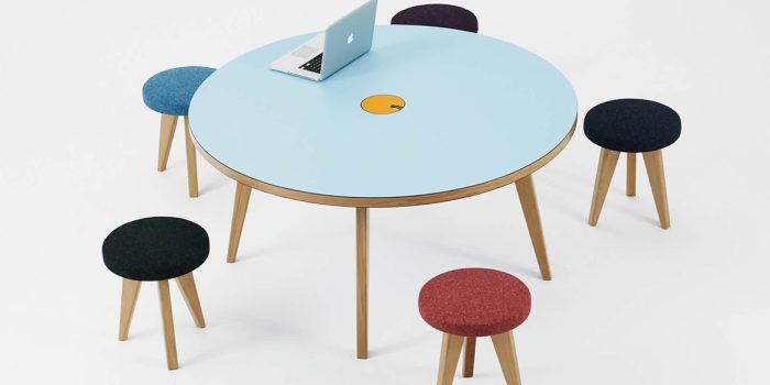 Jura large round canteen tables
