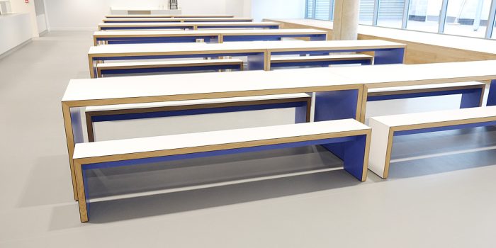 Waldo long canteen tables with benches