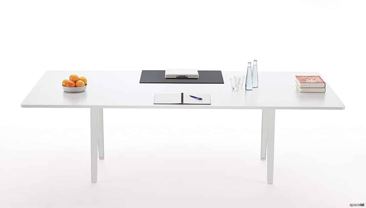 Large White Desk with Writing Pad