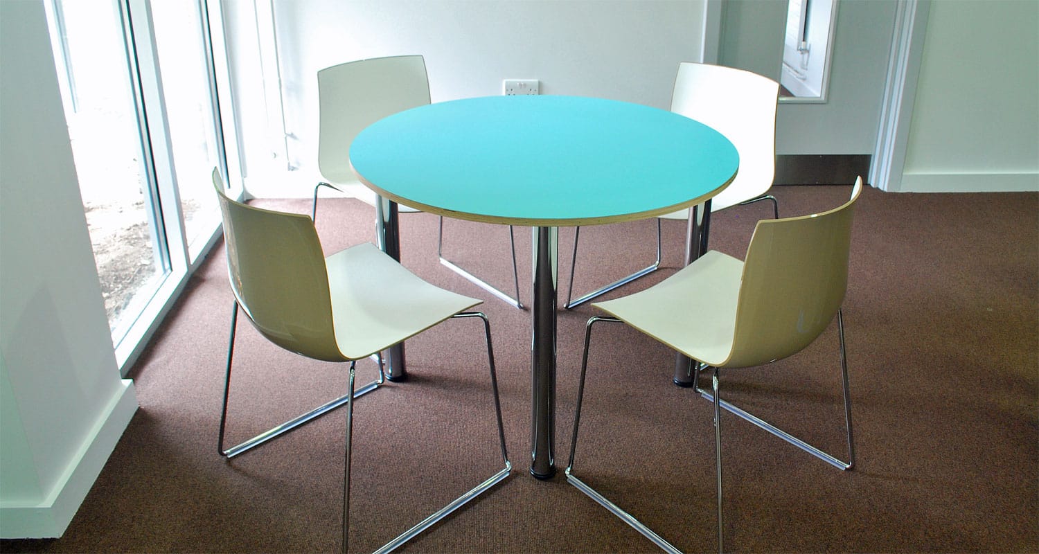 small round canteen table