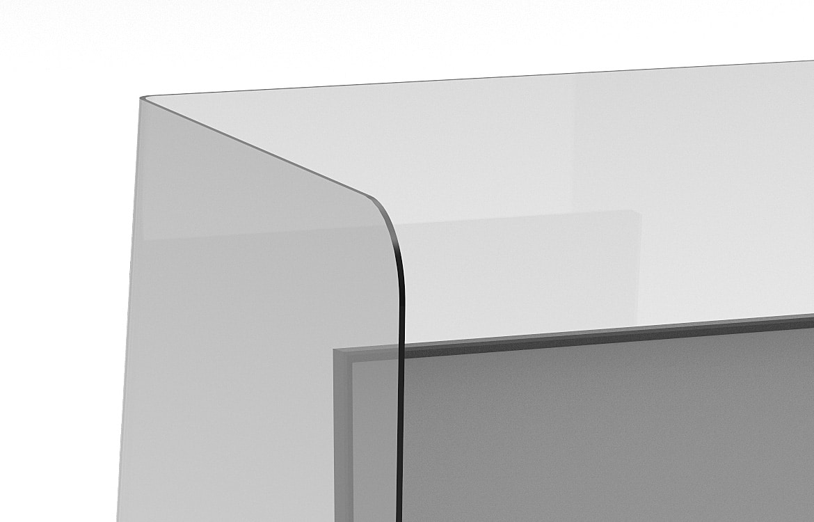 Large Desk Protection Screen Closeup