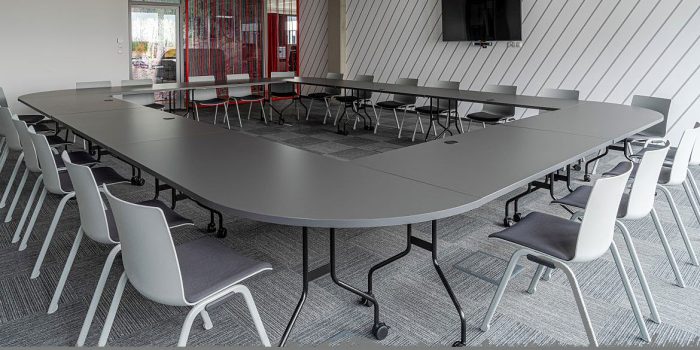 Large grey folding tables