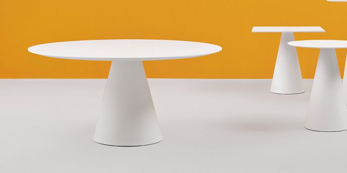 Large white canteen table