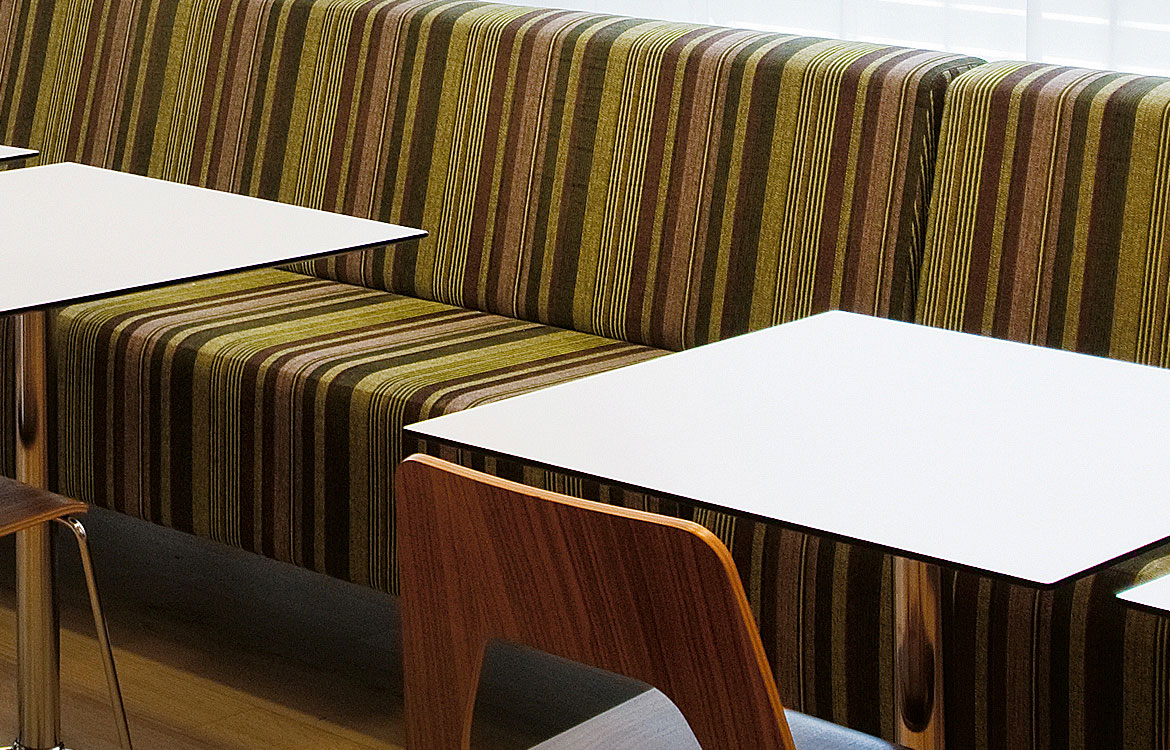 Long stripey sofa