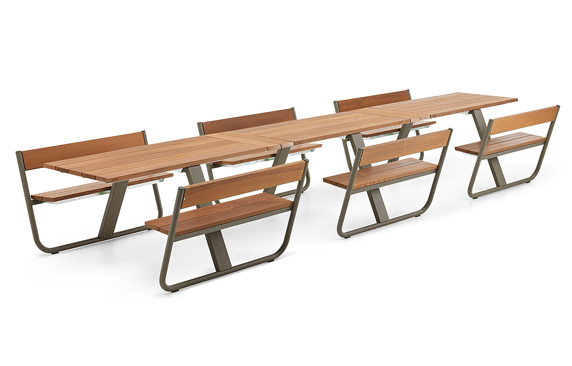 Luxury wood picnic table to seat 12
