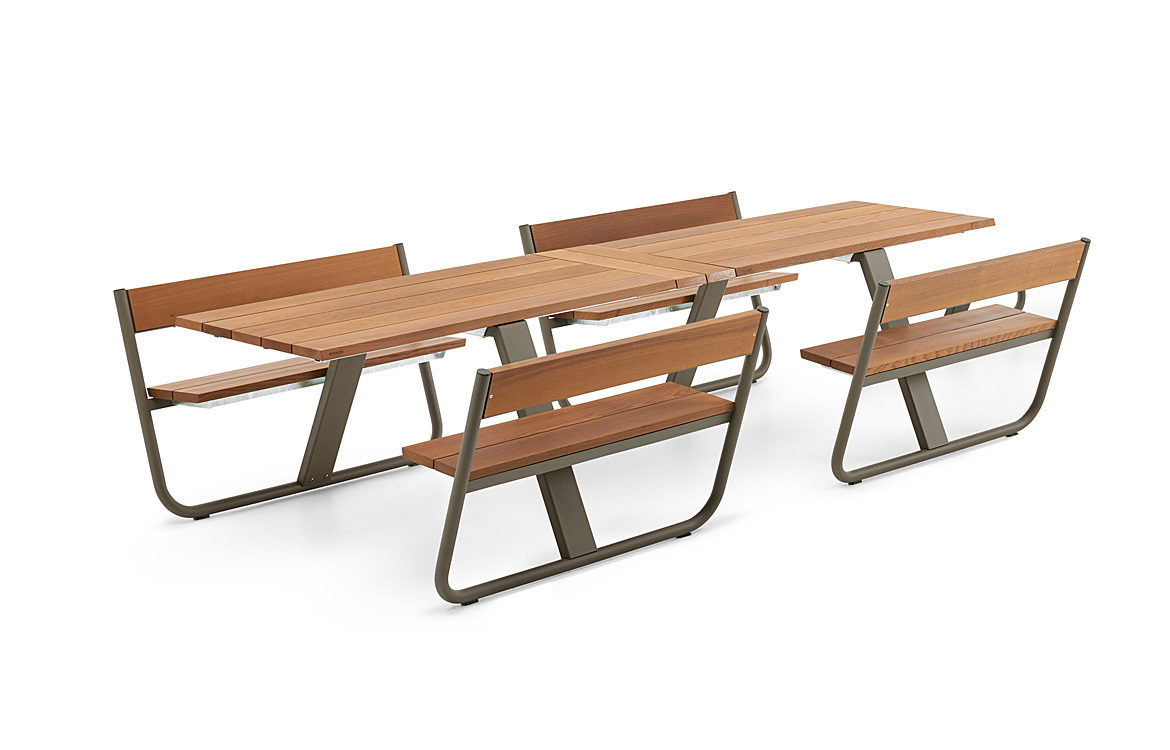 Luxury wood picnic table to seat 8