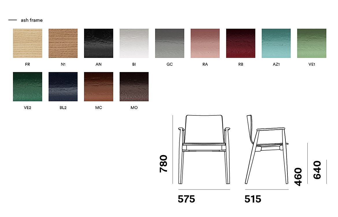 Pedrali Malmo wood chair with arms range