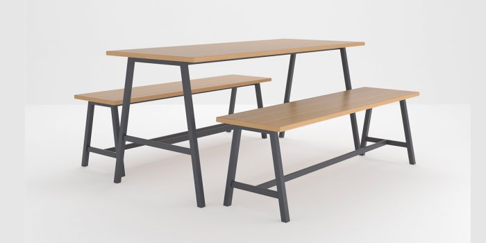 Metal framed canteen table