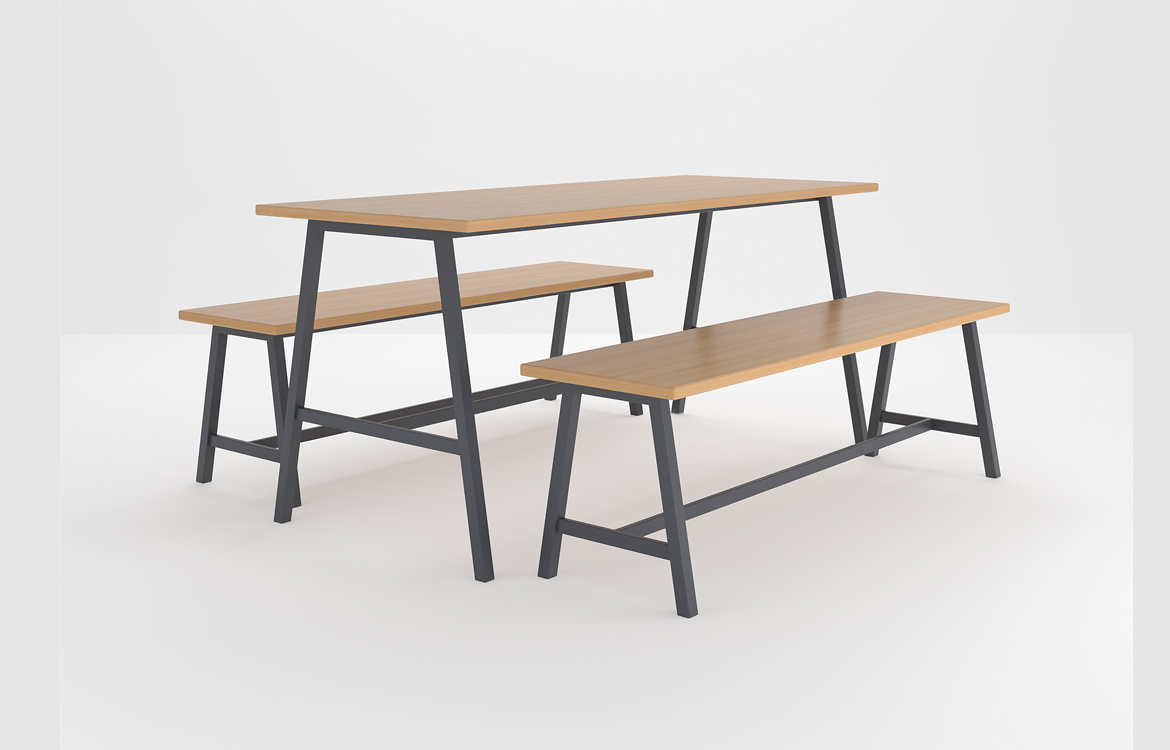 Metal framed canteen table