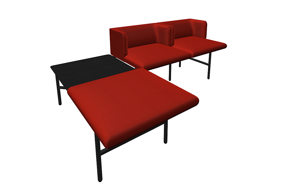 Modular office seating red