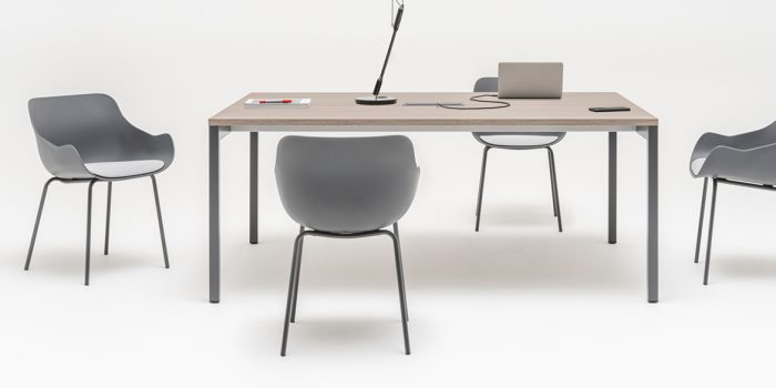 Oak and grey study desk