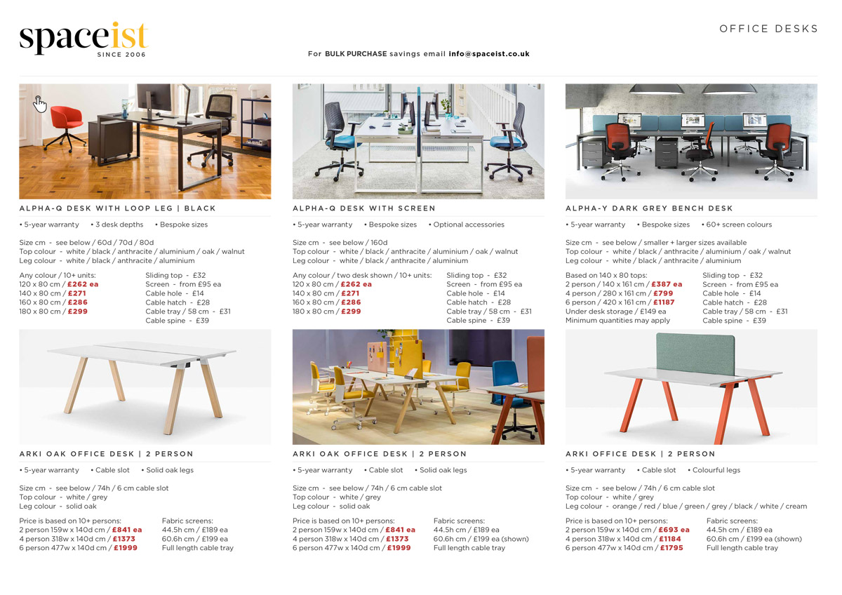 Office desk price list
