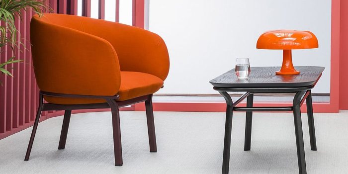 Orange lounge chair