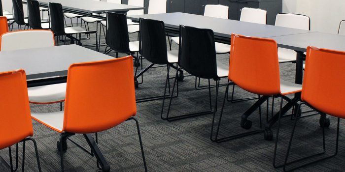 Orange study chairs