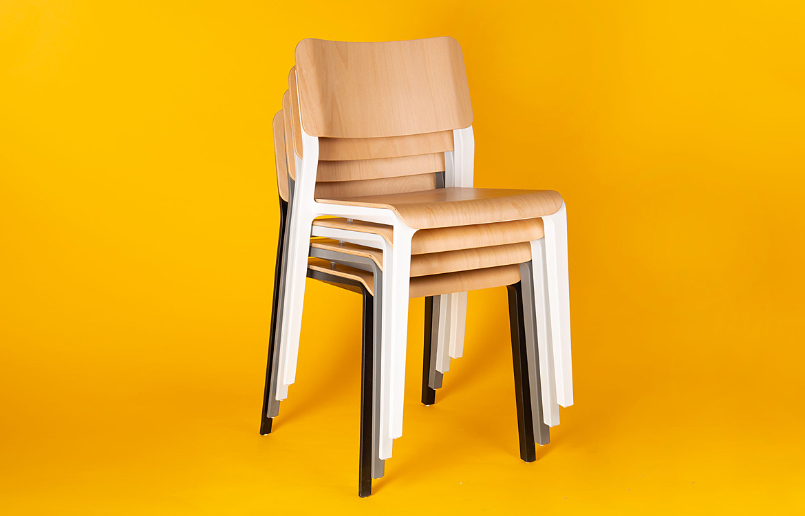 Ovo recycled stackable wood chair