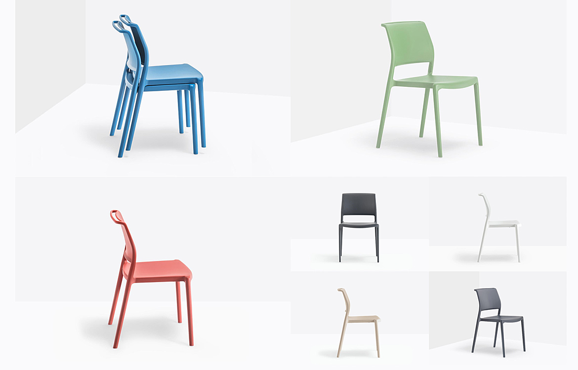 Pedrali Ara plastic cafe chair range