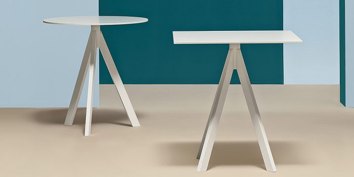 Pedrali Arki white cafe tables