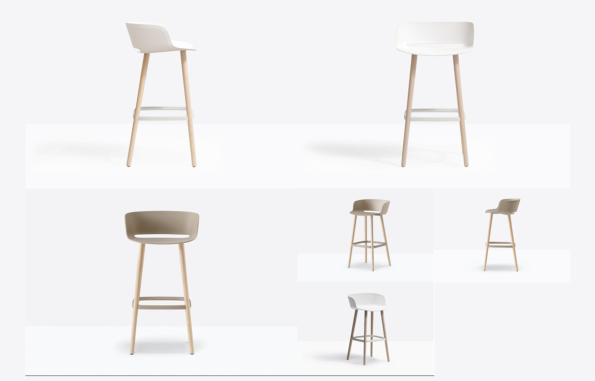 Pedrali Babila high wood stool range