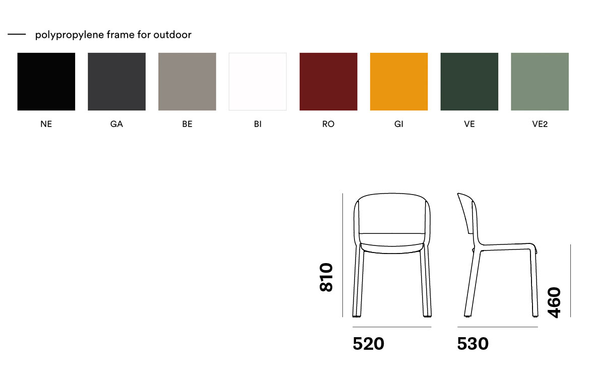 Pedrali Dome cafe chair colours