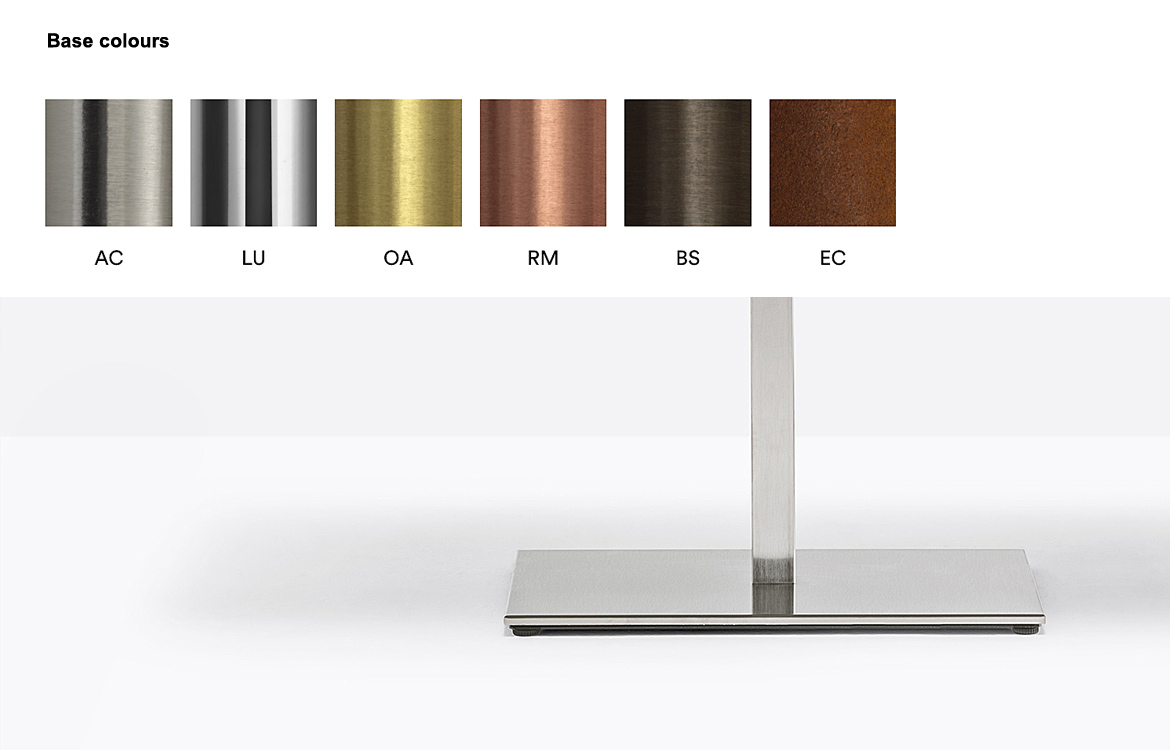 Pedrali inox chrome base colours