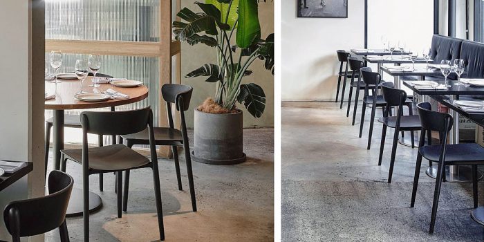 Black wood restaurant chairs