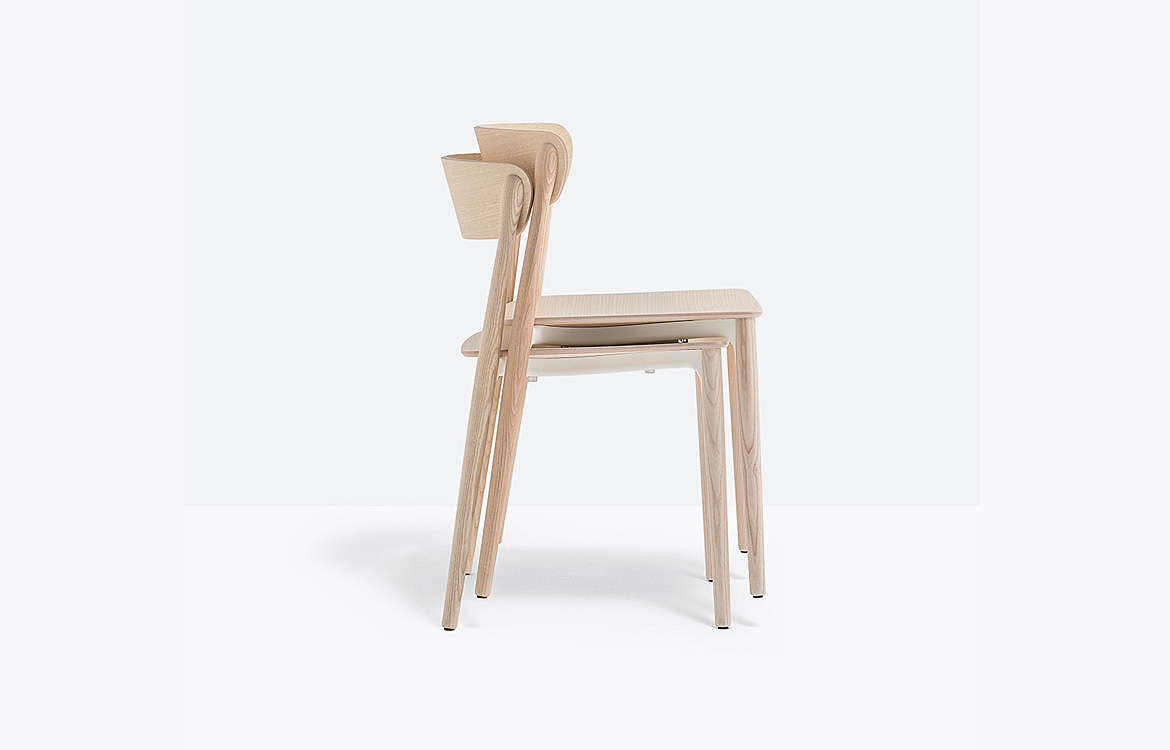 Pedrali Nemea stacking wood cafe chair
