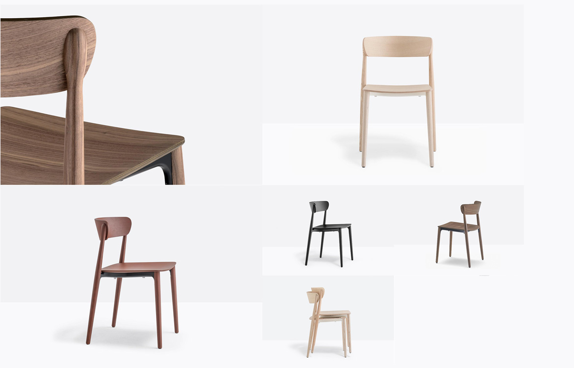 Pedrali Nemea wood cafe chair range