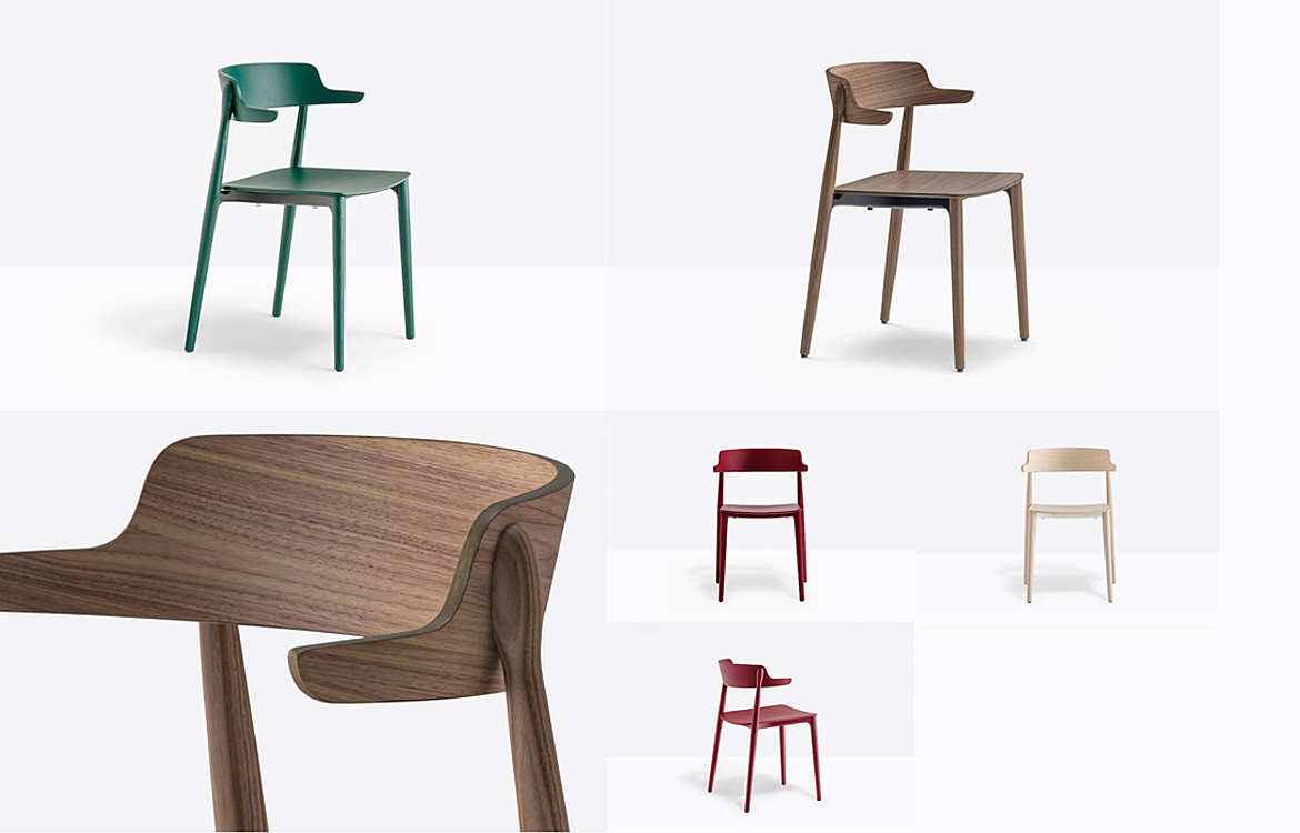 Pedrali Nemea wood cafe chair range