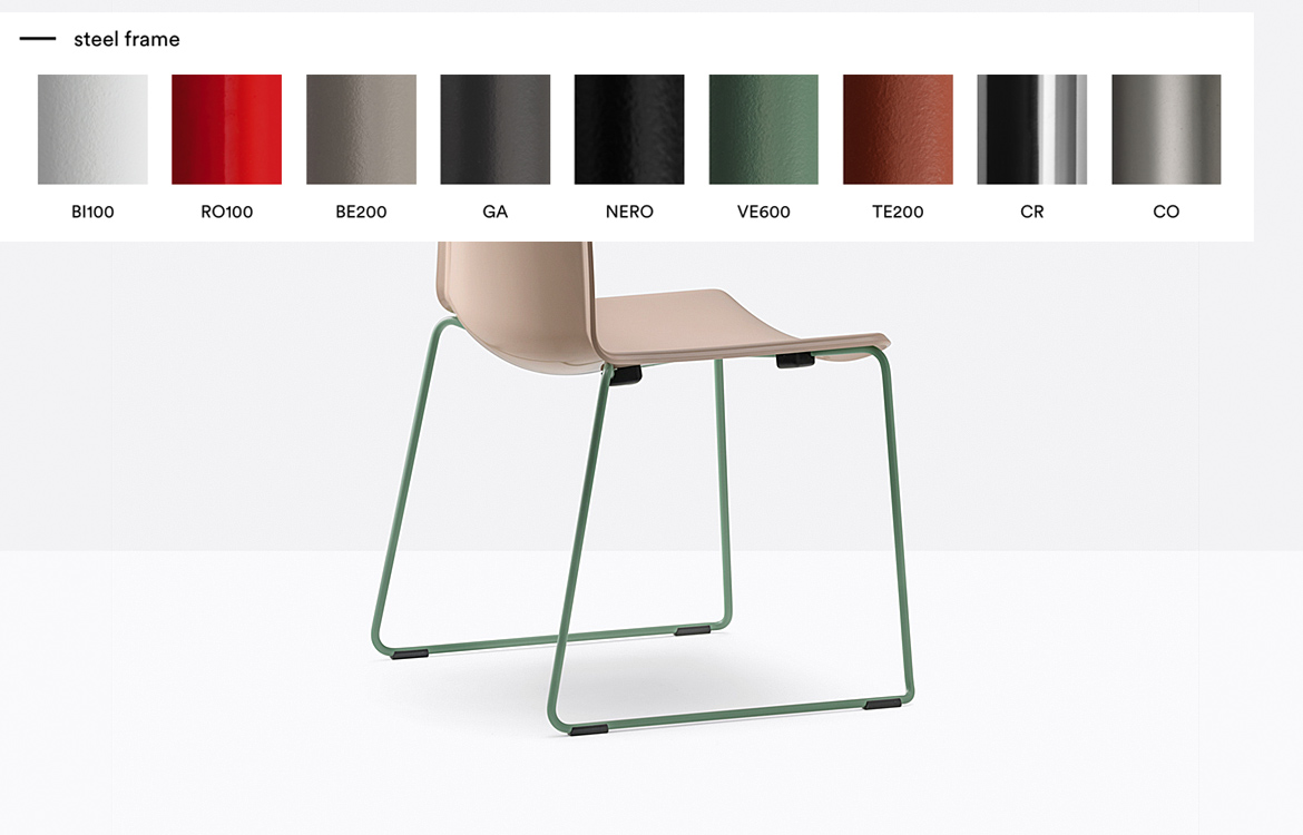 Pedrali Tweet sled chair leg colours