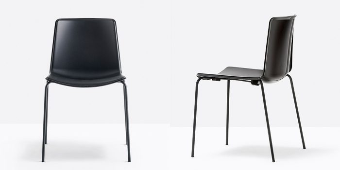 Black stacking cafe chair
