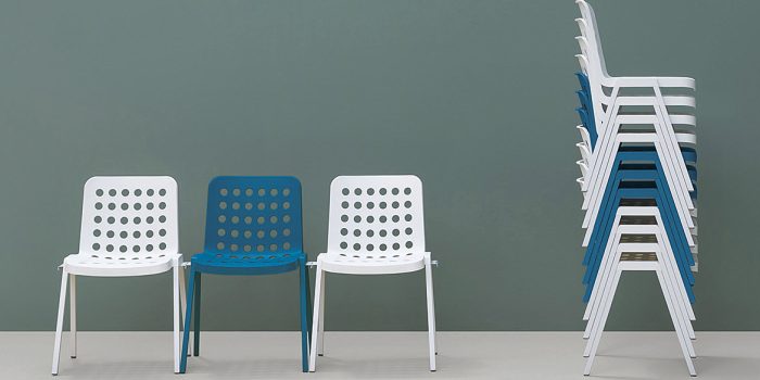 Pedrali Booki blue cafe chair