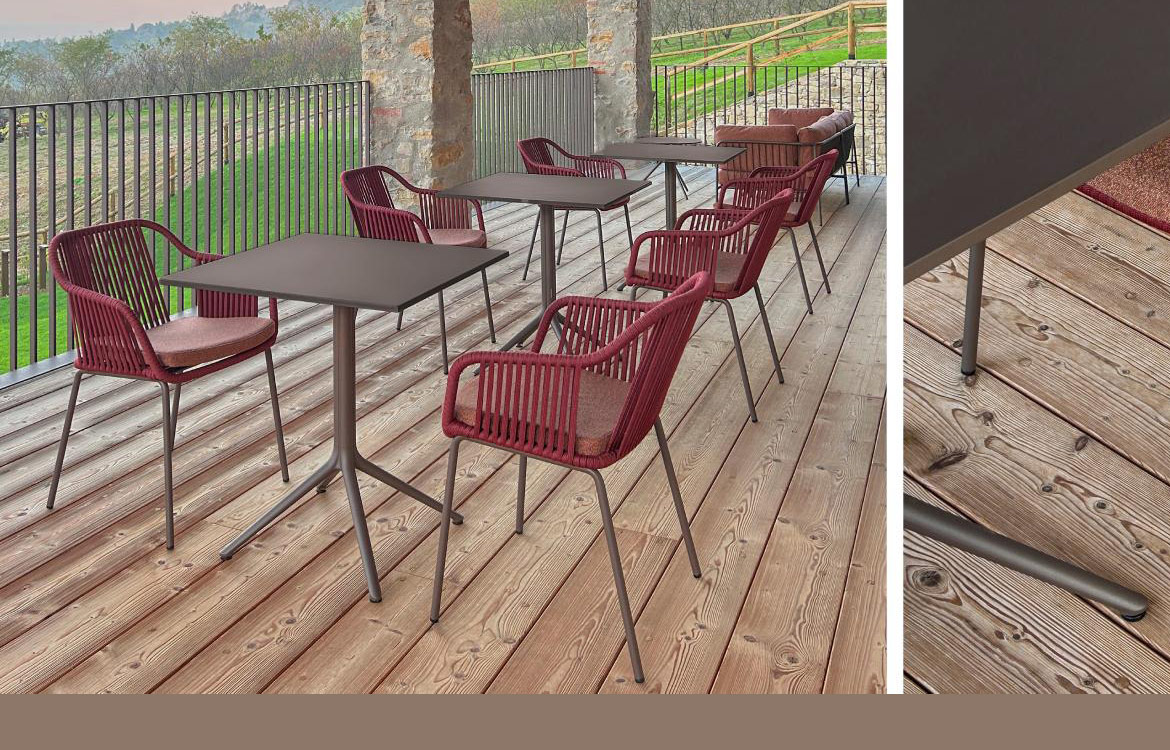 Pedrali Elliot dark grey/brown cafe table