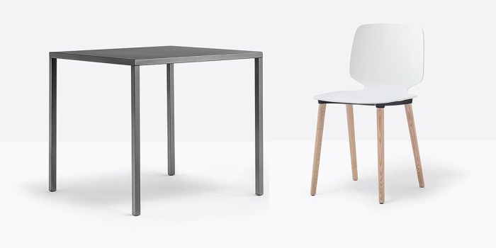 Pedrali fabbrico dark grey stacking table