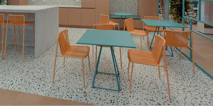 Pedrali green lunar cafe table