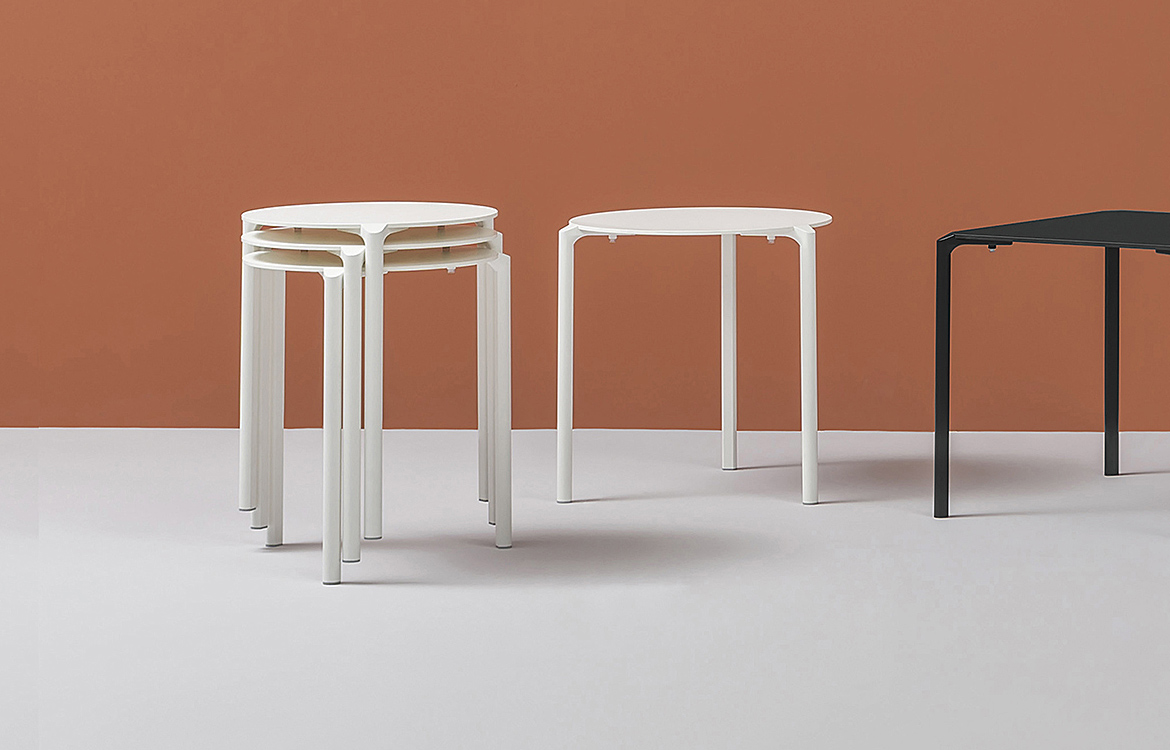 Pedrali jump white stacking table