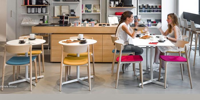Pedrali Laja white cafe table