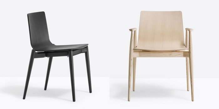 Pedrali Malmo light wood cafe chair