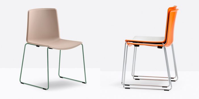 Pastel pink stacking cafe chair