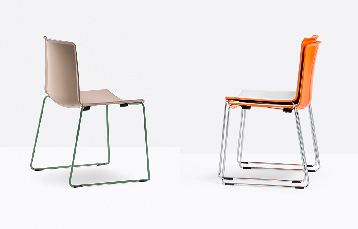 Pastel pink stacking cafe chair