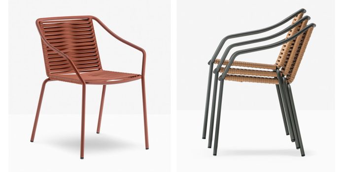Pedrali Philia weaved seat armchair
