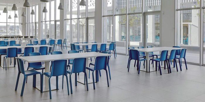 Pedrali Snow blue staffroom canteen chairs